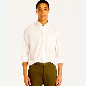 J. Crew Men’s Cotton Button Down Shirt, Classic Fit, Beige, Preppy, Academic, L